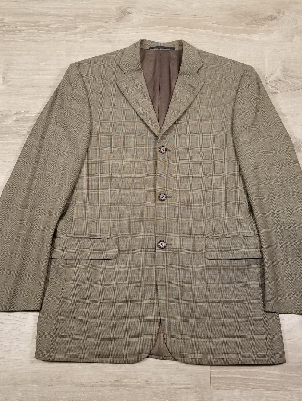 VTG Burberry London Mens Sports Coat Blazer Houndstooth Glen Check Plaid 38R